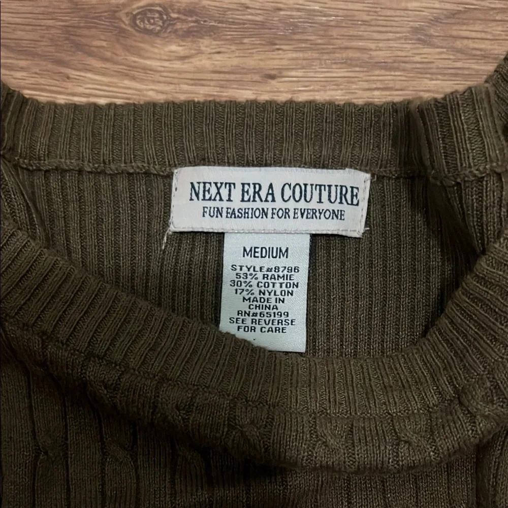 Brown Ribbed Off-Shoulder Top - Picture 2 of 6